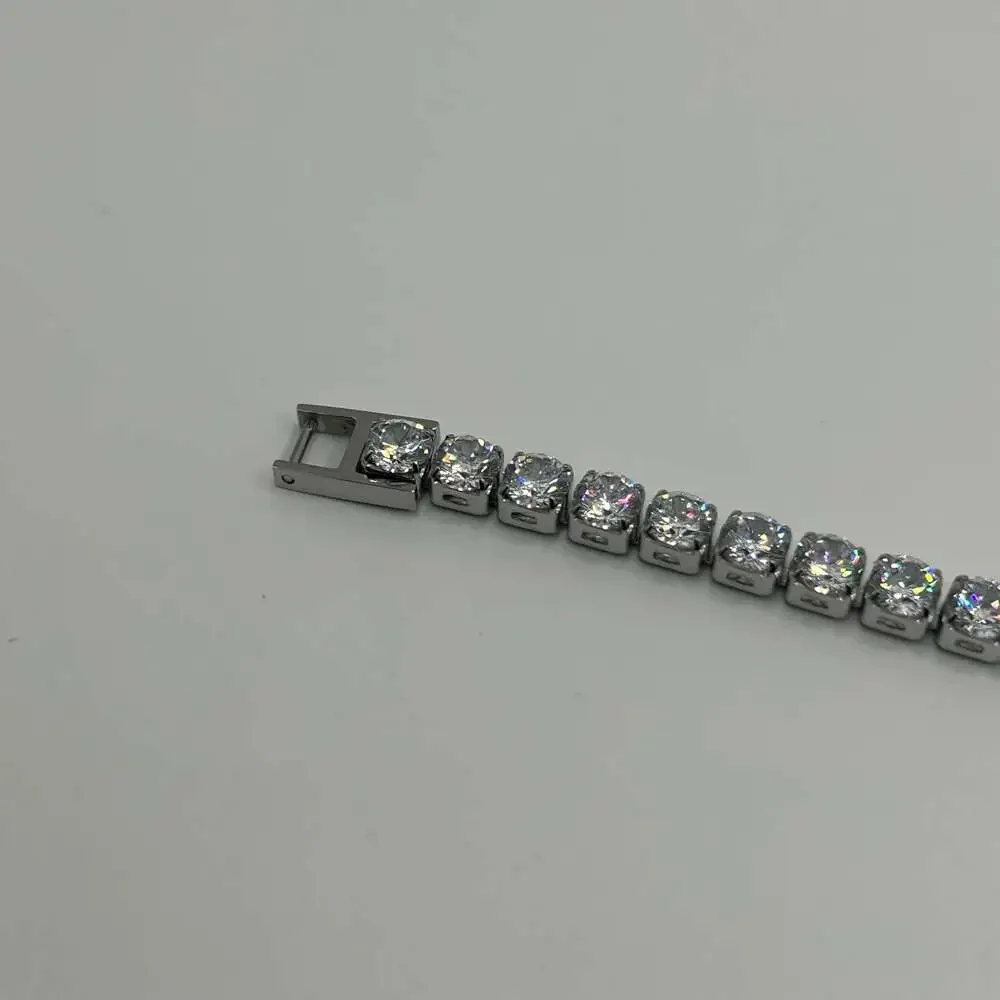 Moissanite Tennis Bracelet 5mm 8 Inch New VVS1 D Silver Waterproof Insane Shine